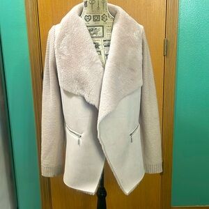 Ladies Sweater and Faux Suede Jacket. Size Large.